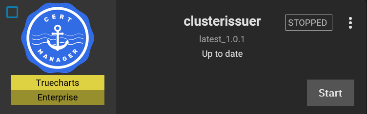 clusterissuer app card